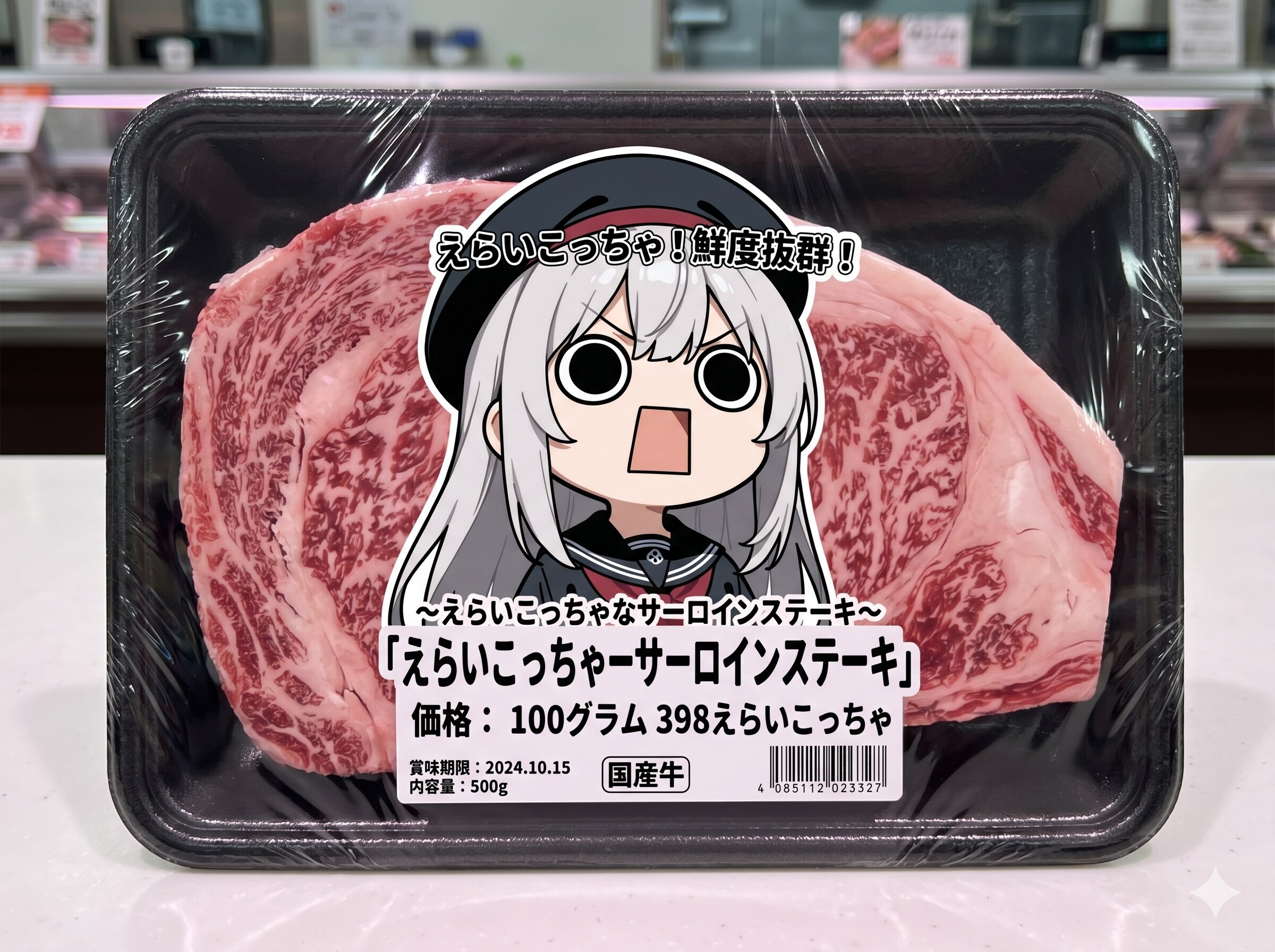 えらいこっちゃ嬢印のえらいこっちゃーロインステーキ | の人気AIイラスト・グラビア