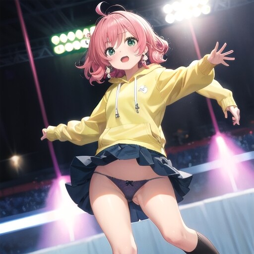 ダンスのスナップで残像が見える女の子