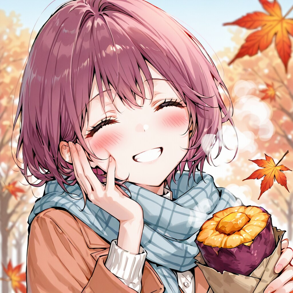 焼き芋を食べる女の子