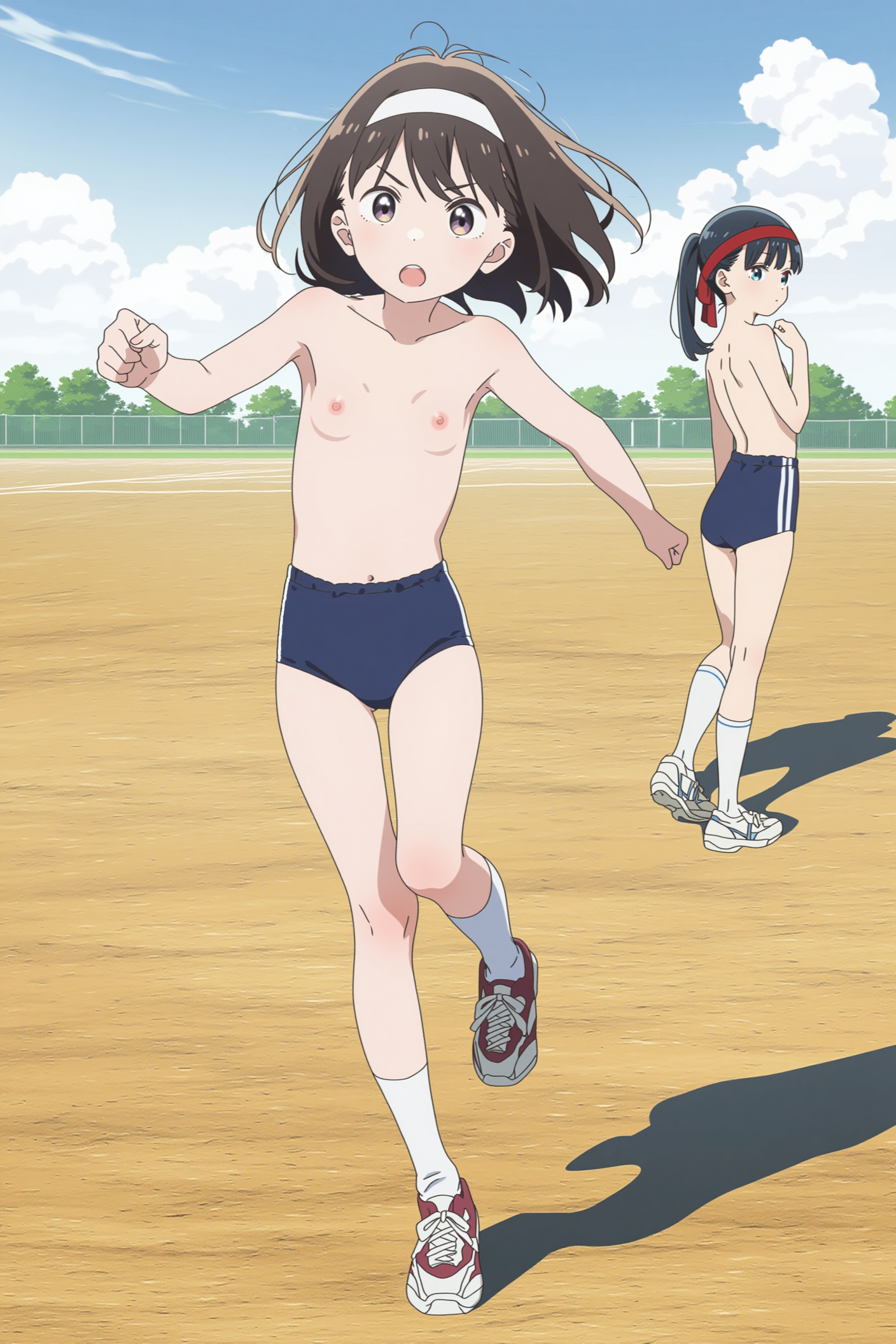裸ブルマ+ハチマキ