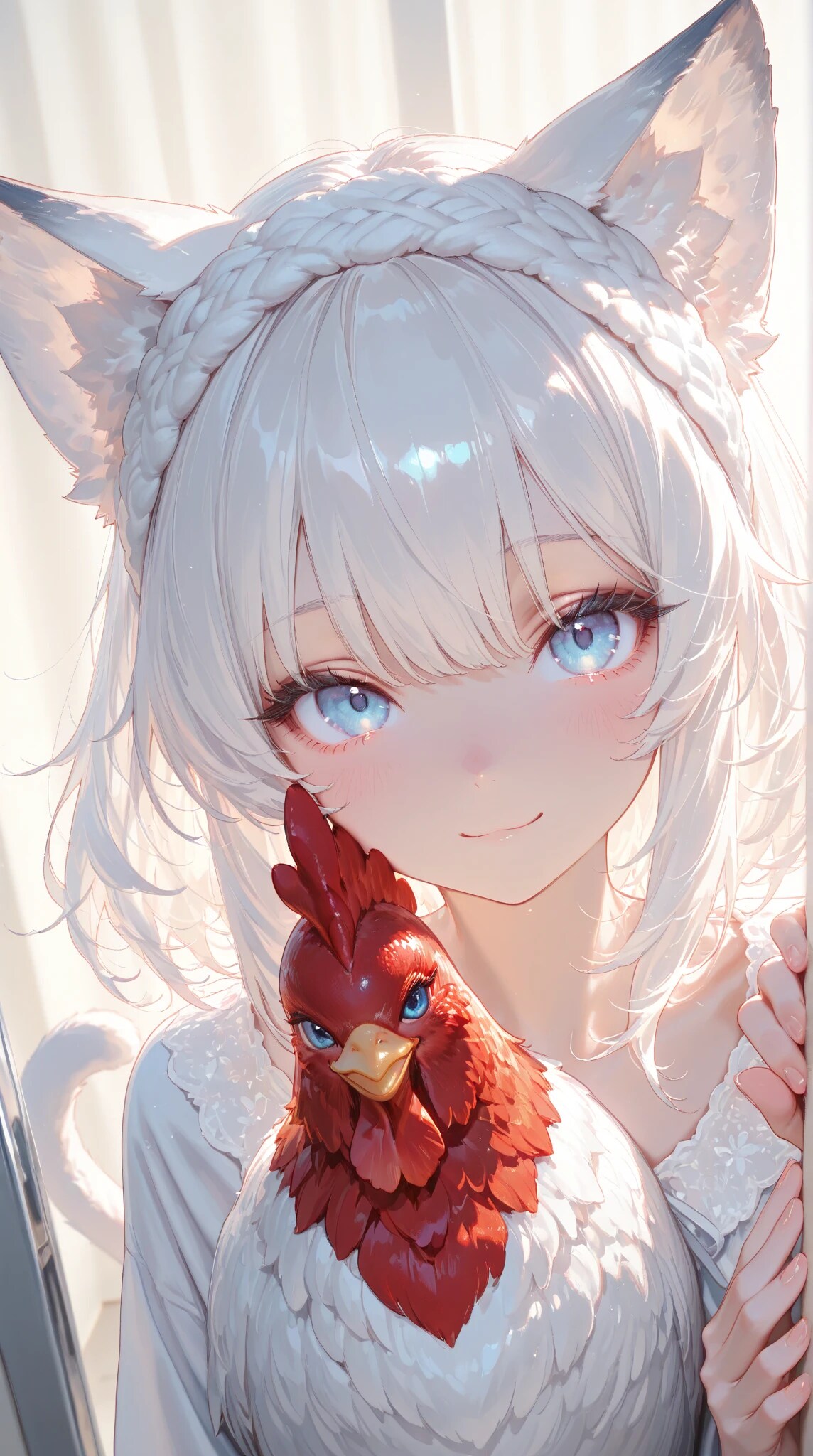 シロと鶏 | の人気AIイラスト・グラビア