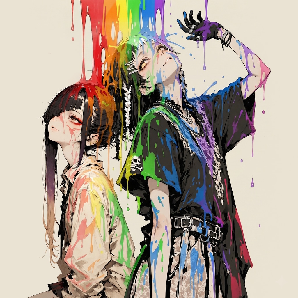 Seven colors of paint