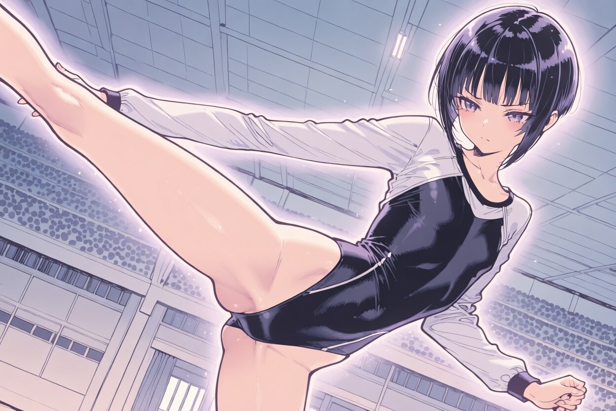 体操部員の決めポーズ