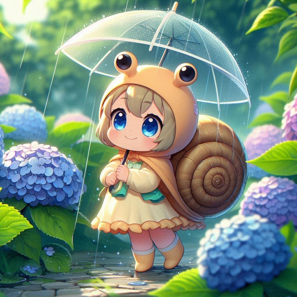 カタツムリだって傘をさしたい‼️