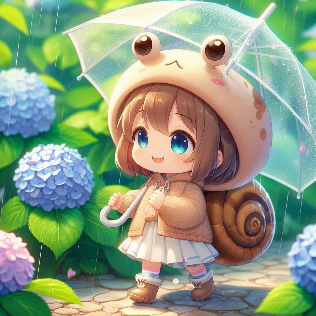 カタツムリだって傘をさしたい‼️