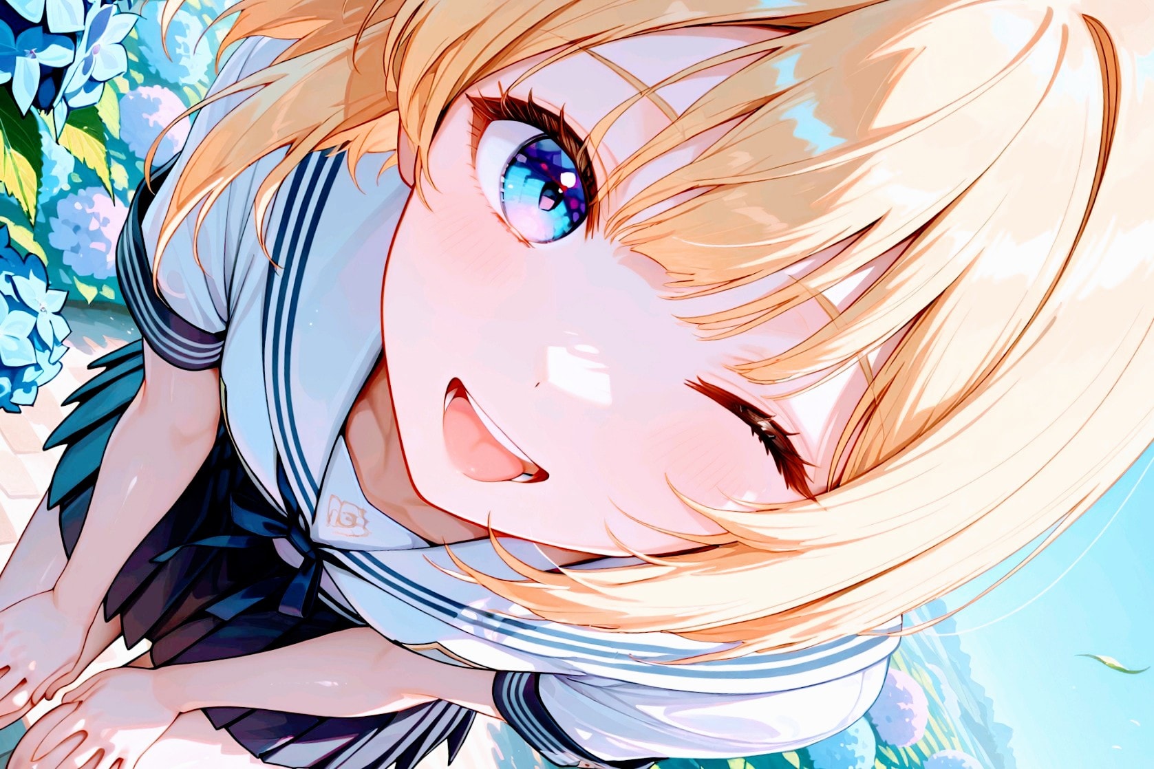 紫陽花畑とちちぷいちゃん