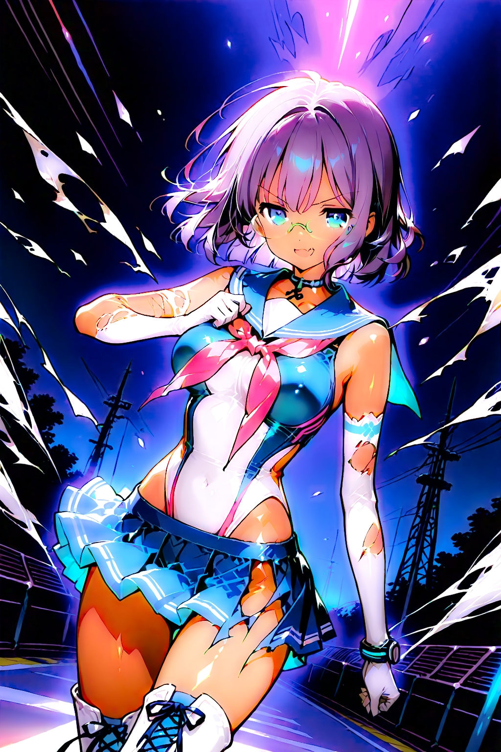 眼鏡ギャルの競泳水着ヒロインちゃん！