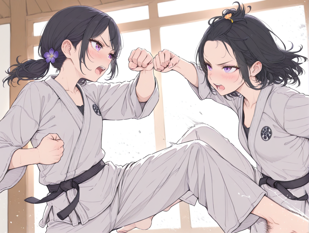 モデル違い：姉妹試合：空手と少林寺