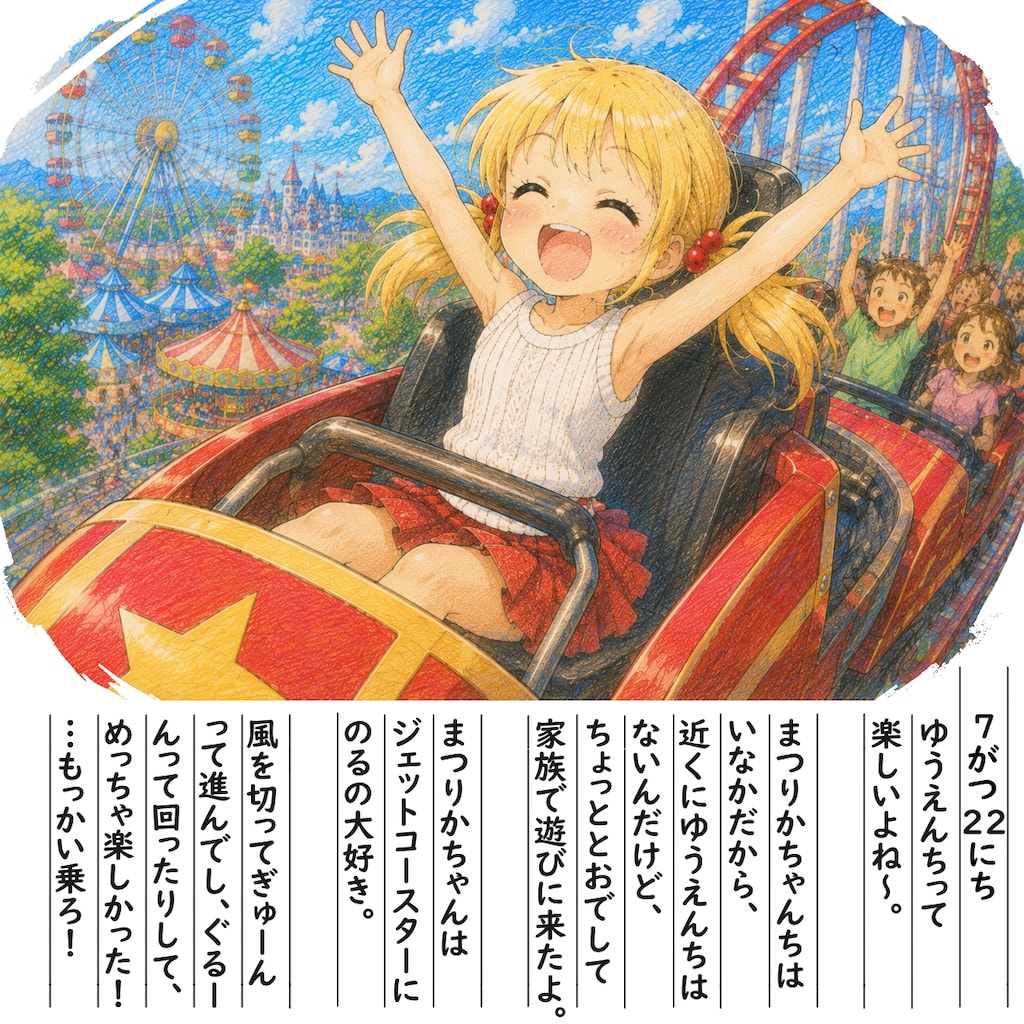 【絵日記】ジェットコースターだよ