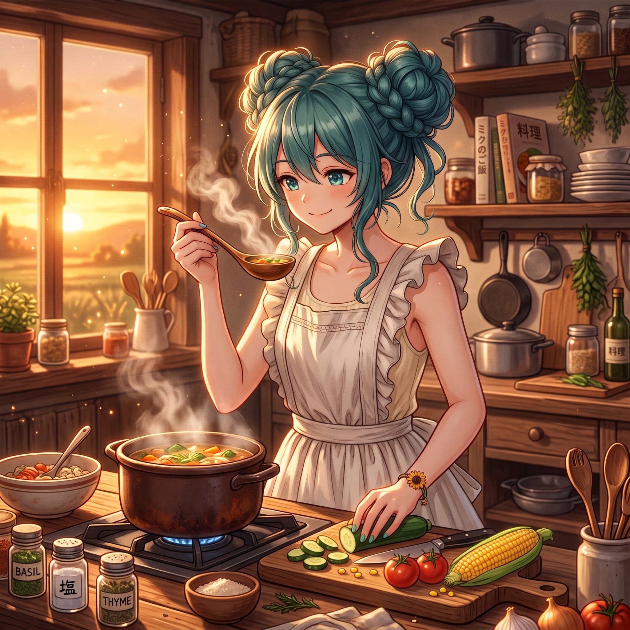 ミクさんは夕食の準備中 | の人気AIイラスト・グラビア