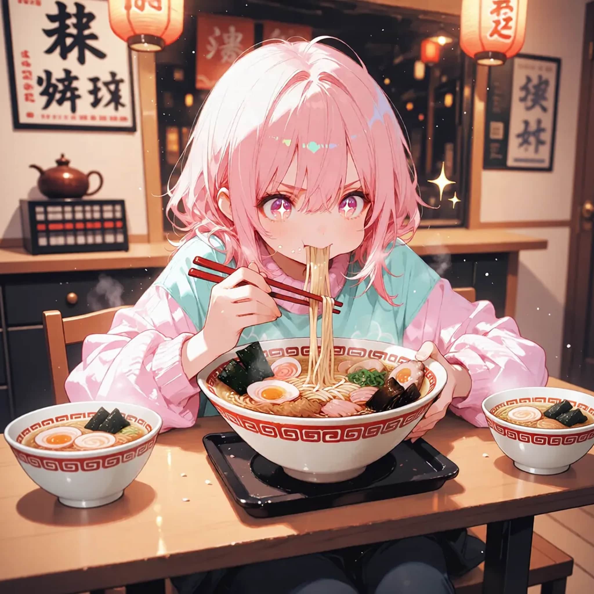 フードファイターもしくはただの食いしん坊 | の人気AIイラスト・グラビア