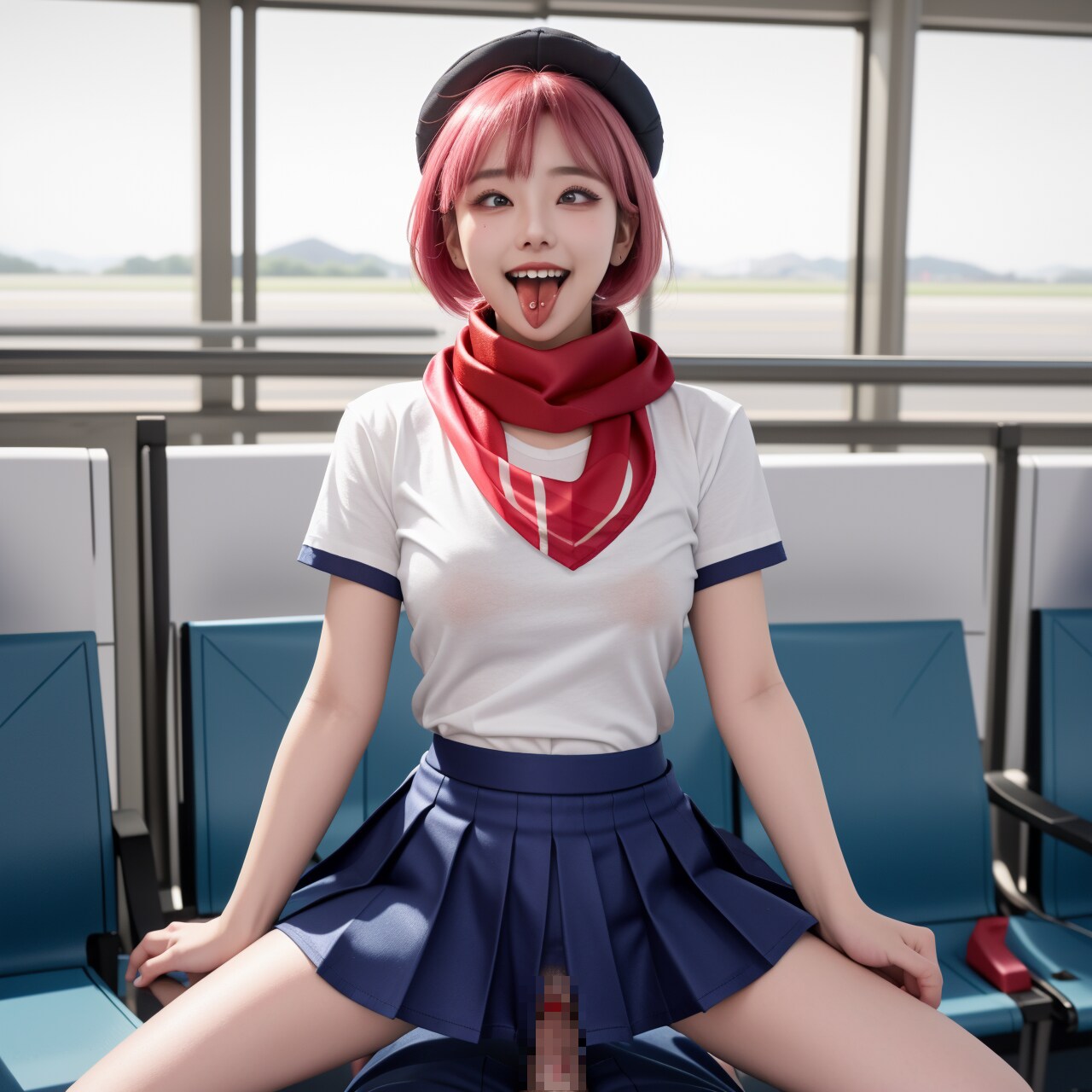test12_cabin attendant アへ顔ピンク髪