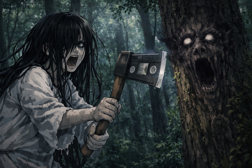 貞子、いかだ作り！