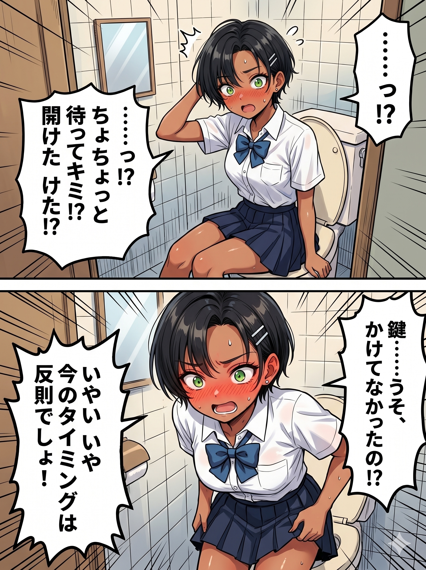 トイレでバッタリ♡ | の人気AIイラスト・グラビア