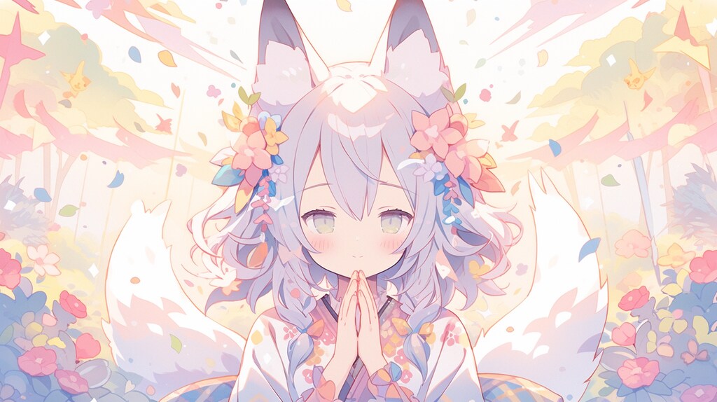 花畑の狐娘と願いの光