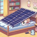 【謎画像】寝ながら発電しようとする女の子 3枚目