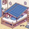 【謎画像】寝ながら発電しようとする女の子 4枚目