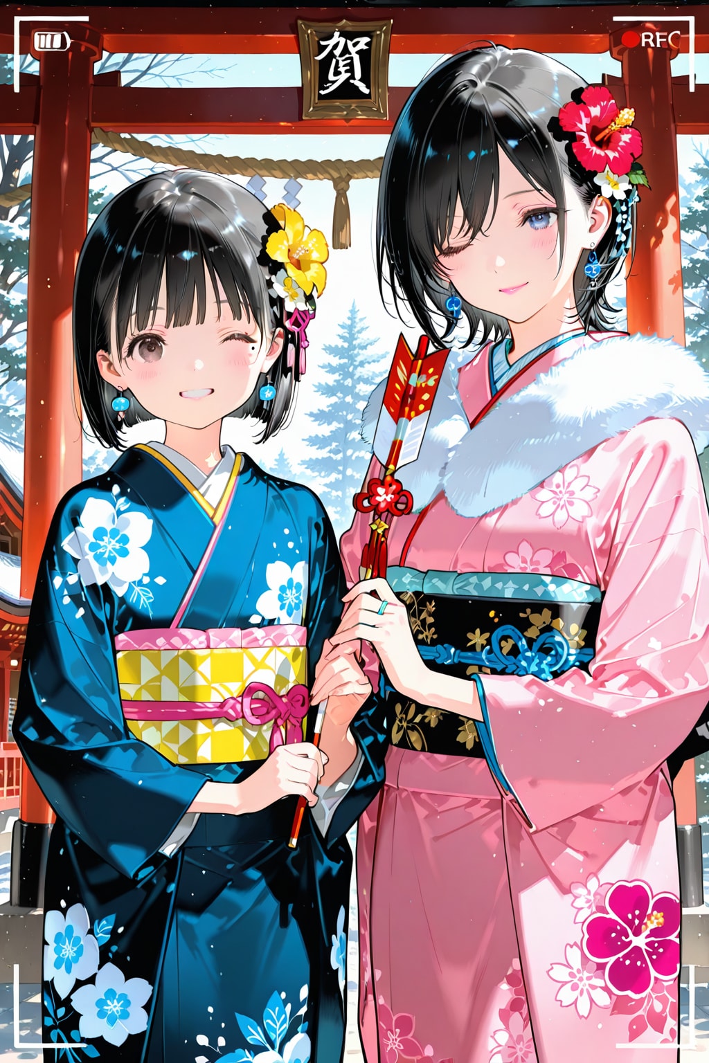 美希ちゃん美咲さん親子での初詣❤️