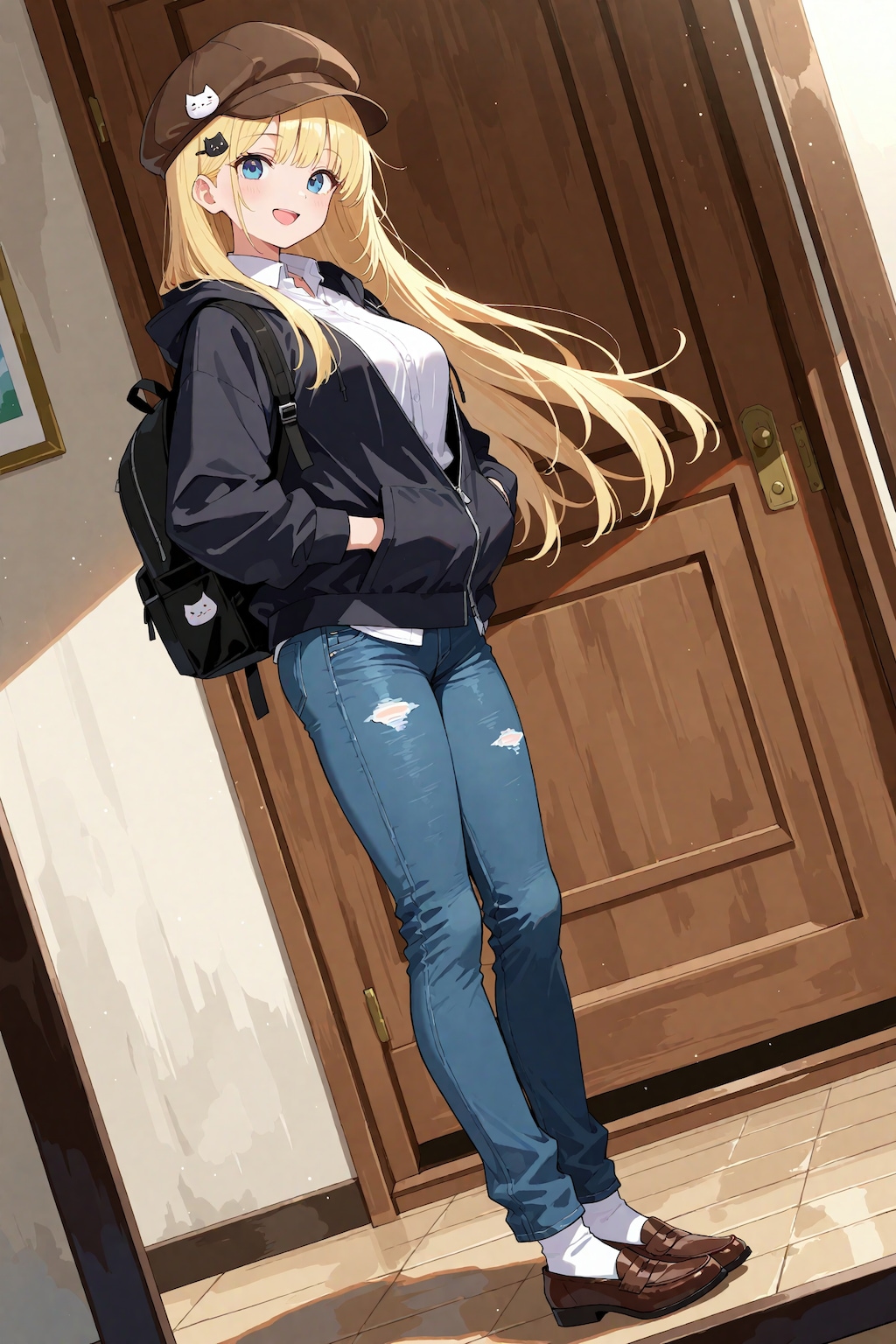 ジーンズ姿のひまりちゃん