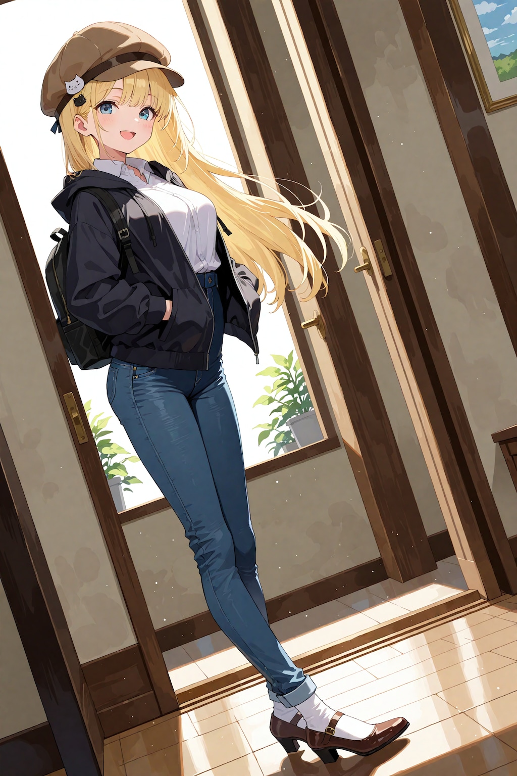 ジーンズ姿のひまりちゃん