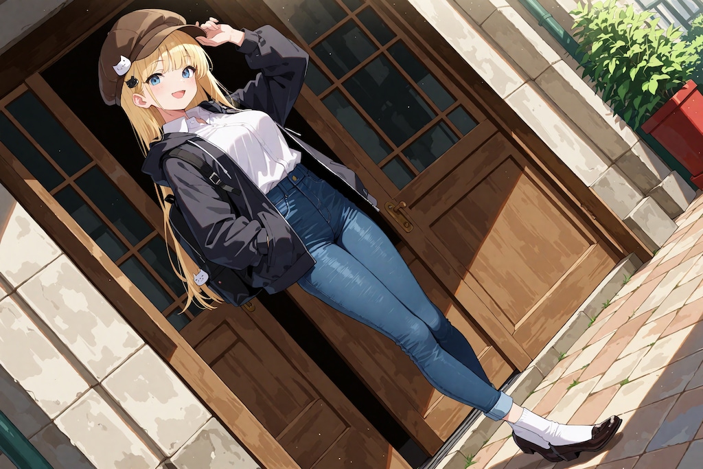 ジーンズ姿のひまりちゃん