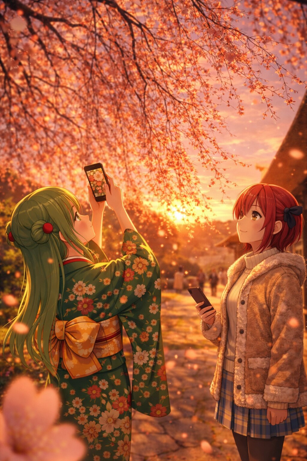 夕焼けに溶ける、あの日の桜