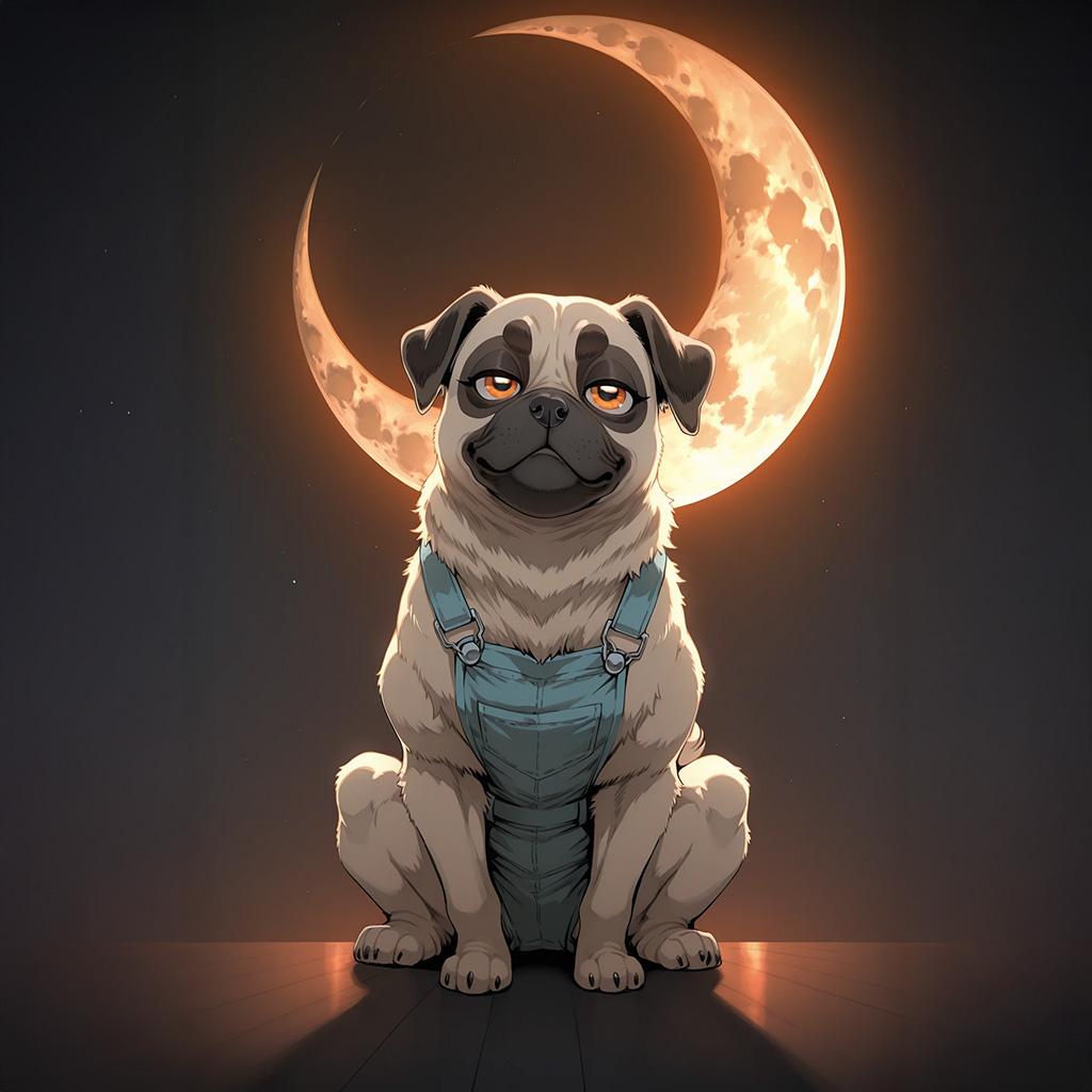 月夜のオサレパグさん | の人気AIイラスト・グラビア