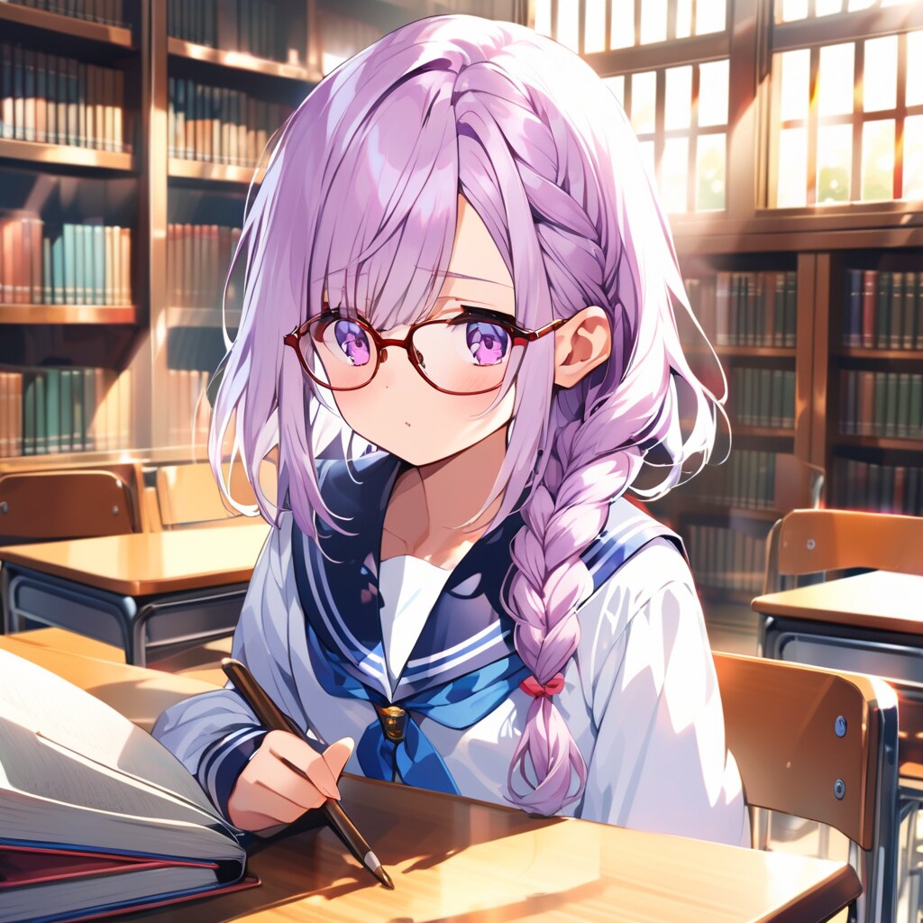 眼鏡三つ編みっ娘！！ | の人気AIイラスト・グラビア