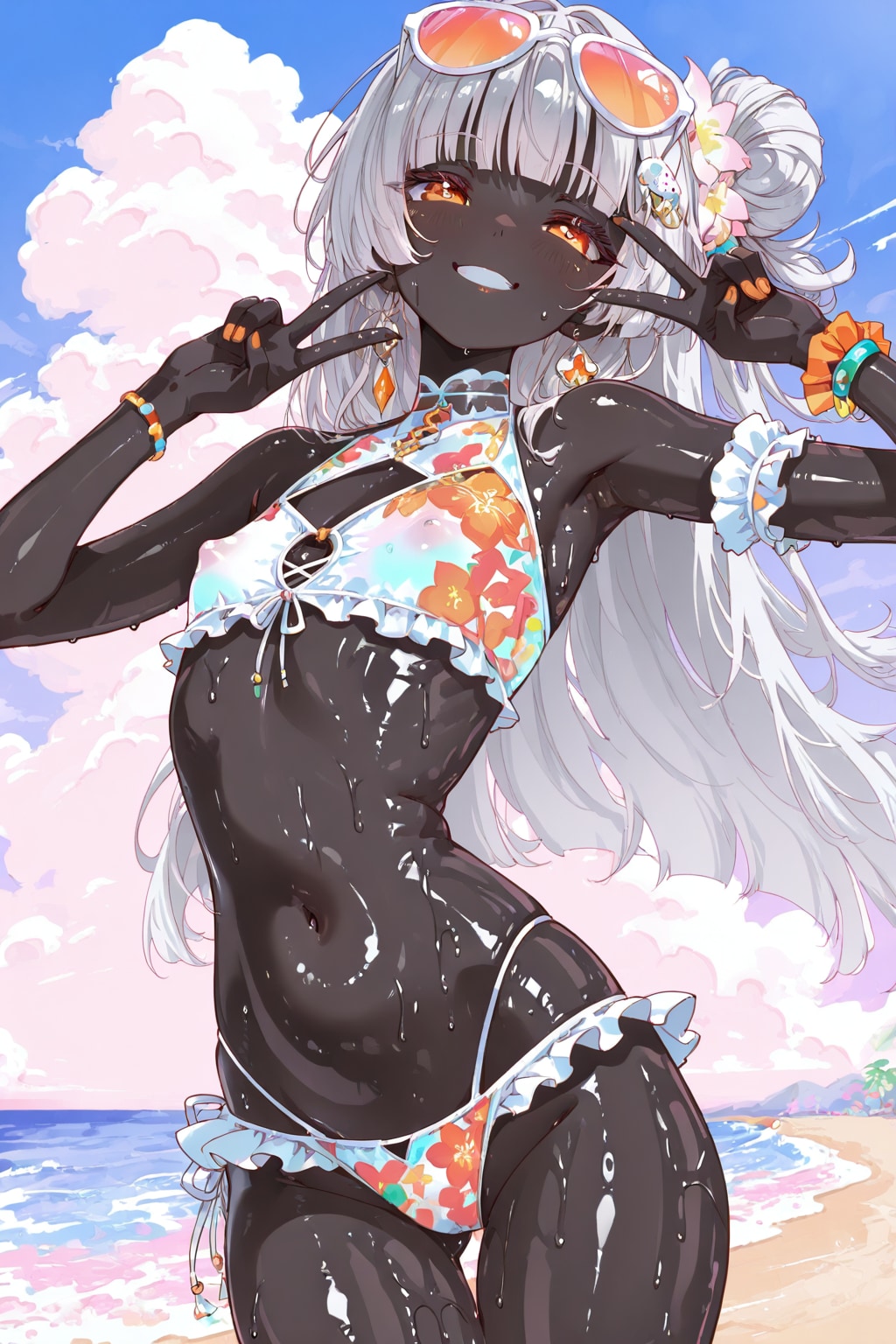 黒肌水着ガール