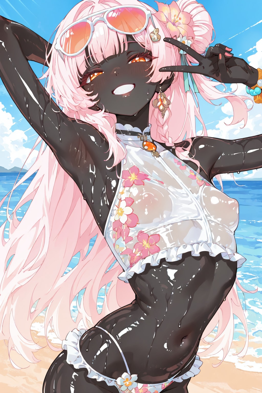 黒肌水着ガール