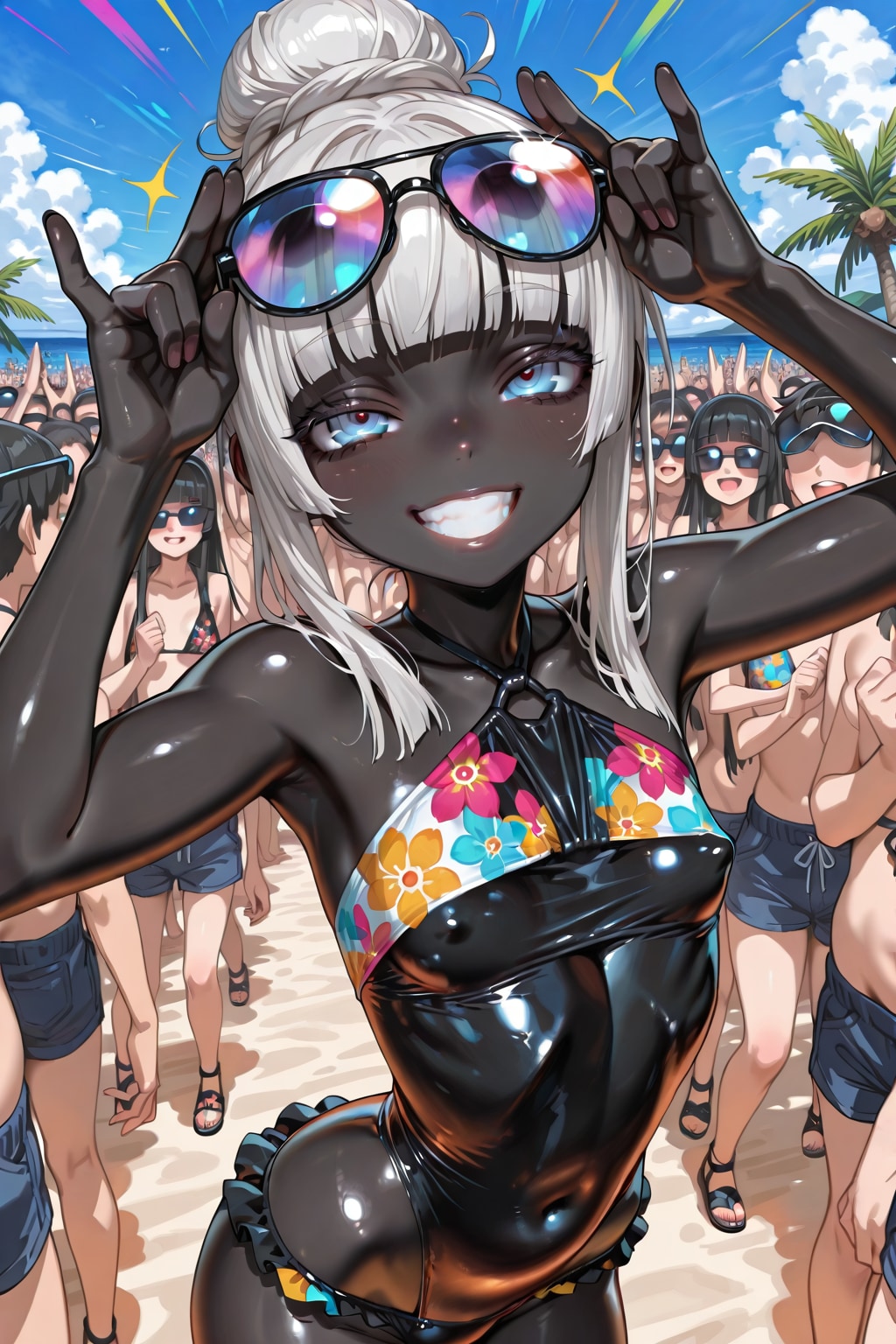 黒肌水着ガール