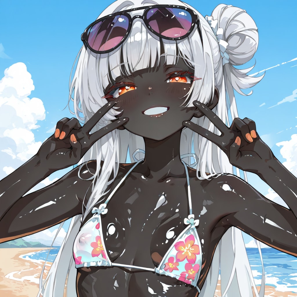 黒肌水着ガール
