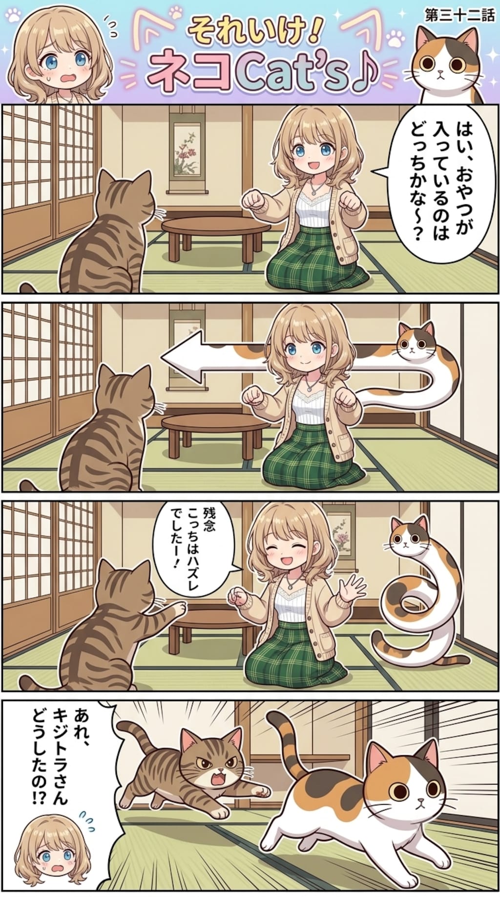 【32話】それいけ！ネコCat's♪(４コマ漫画)