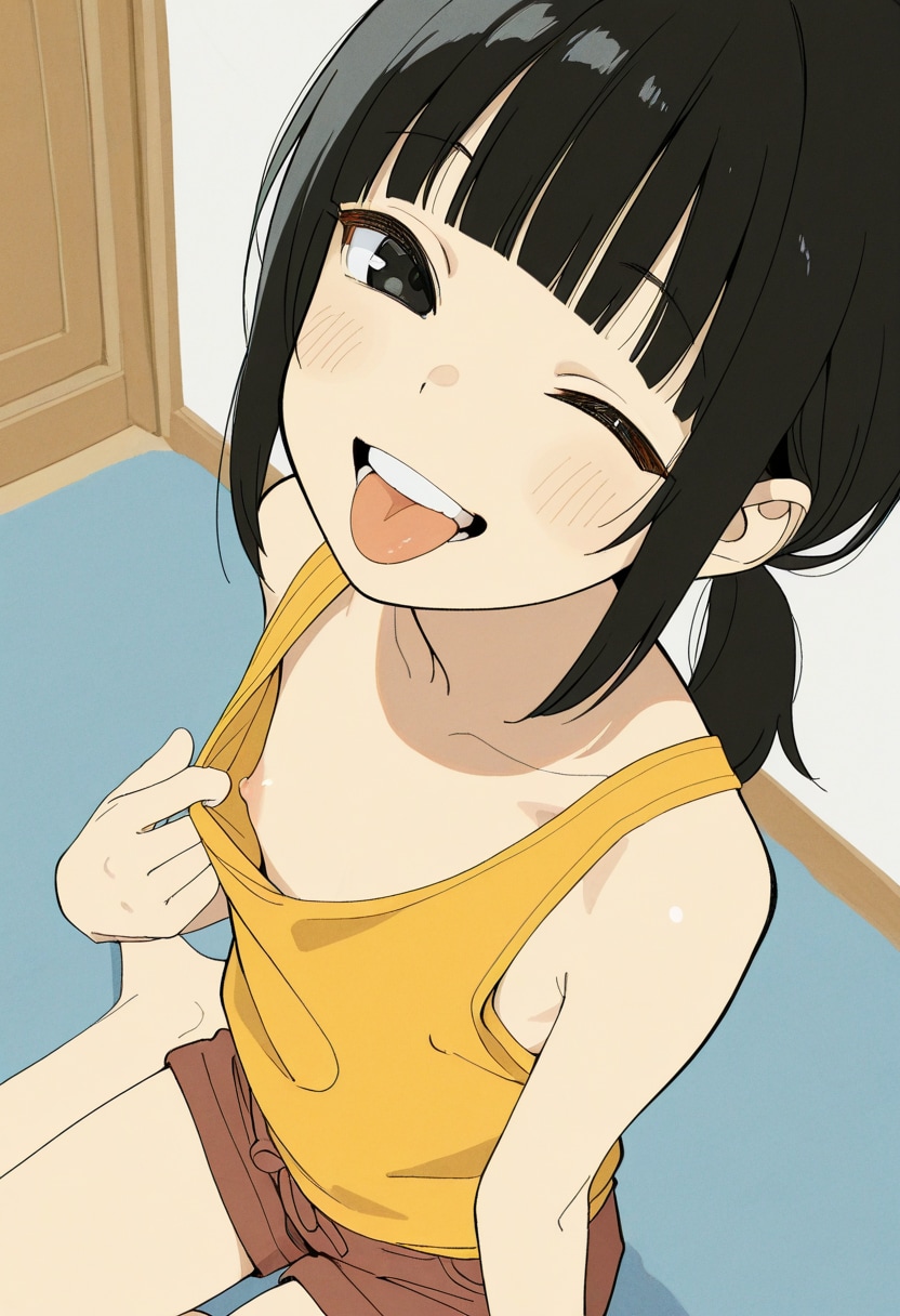 娘の友達（乳首チラ）