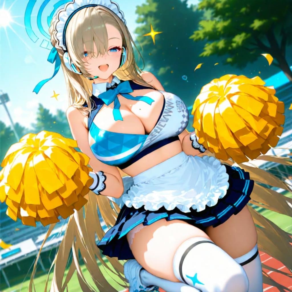 ノースリーブチアリーダーメイドコスプレ人妻達