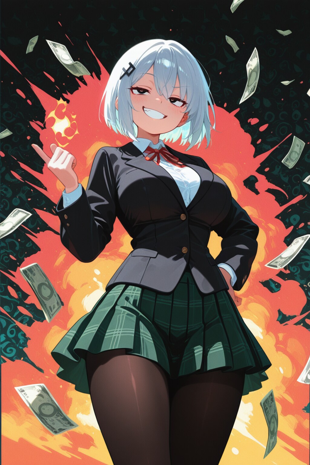 札束が舞えば表情も冴える