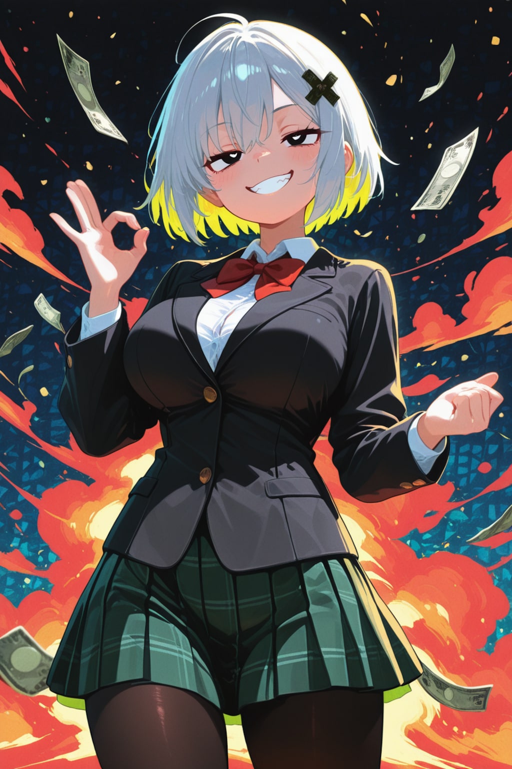 札束が舞えば表情も冴える