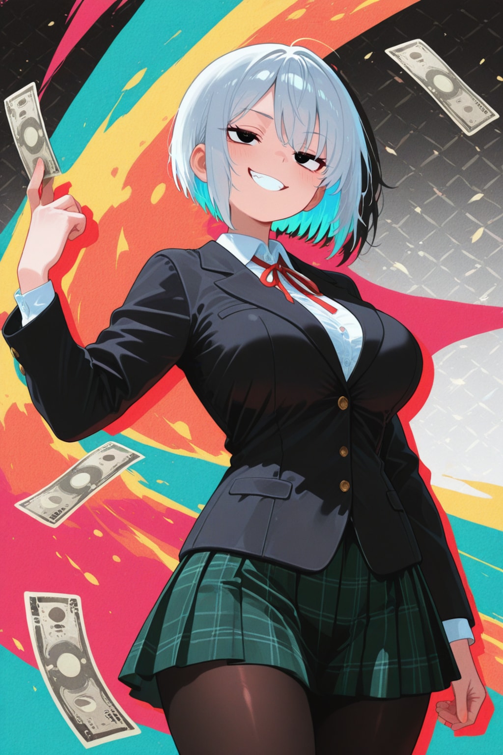 札束が舞えば表情も冴える