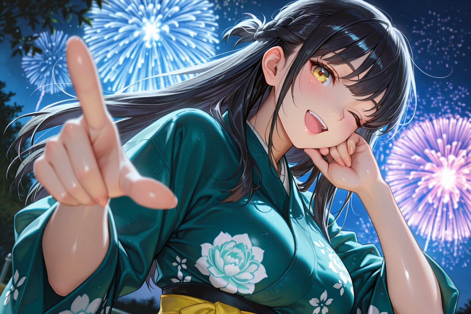 花火大会と”私ちゃん” | の人気AIイラスト・グラビア