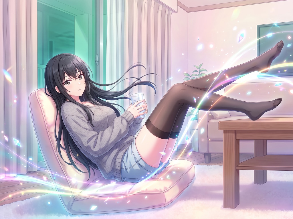 宵窓幽座の黒髪