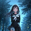 セーラー服と田舎道のホタル 6枚目