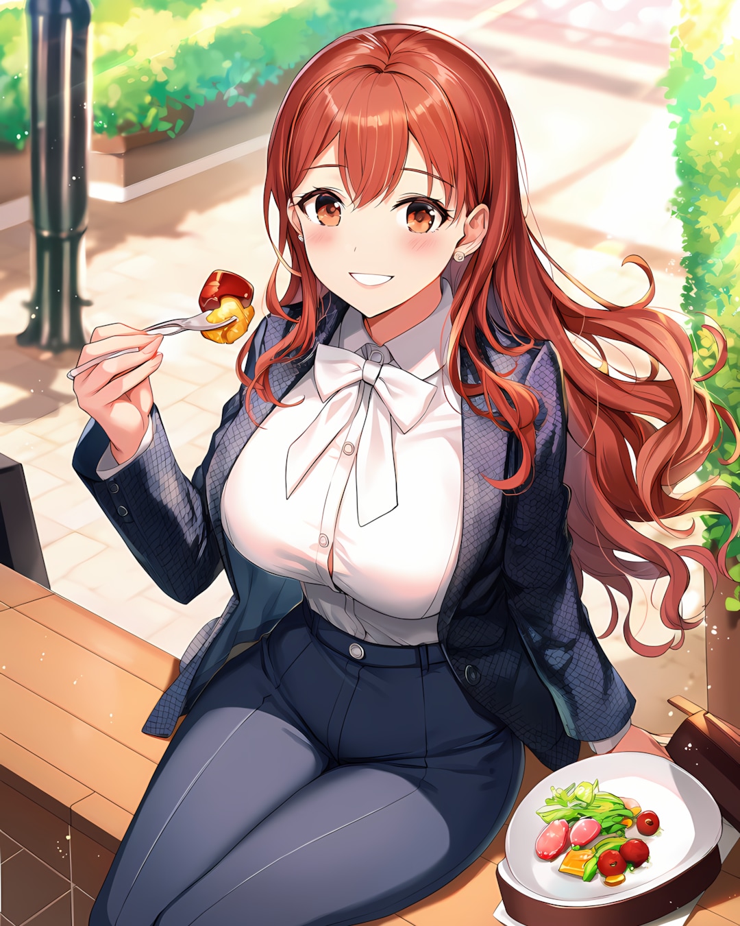 ☀️お日様ポカポカのテラス席🍴おしゃれランチタイム✨ | の人気AIイラスト・グラビア