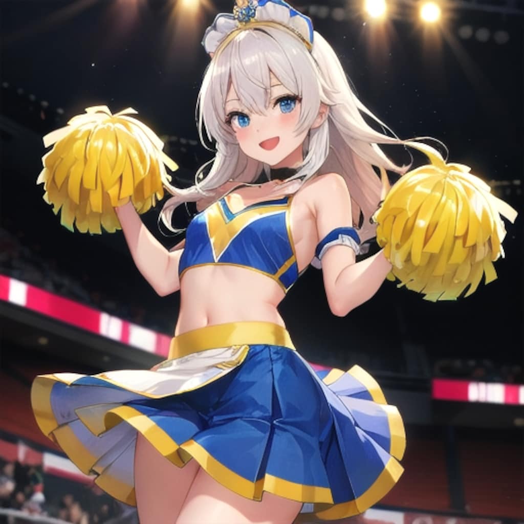 銀髪ロングでチアガールの少女４