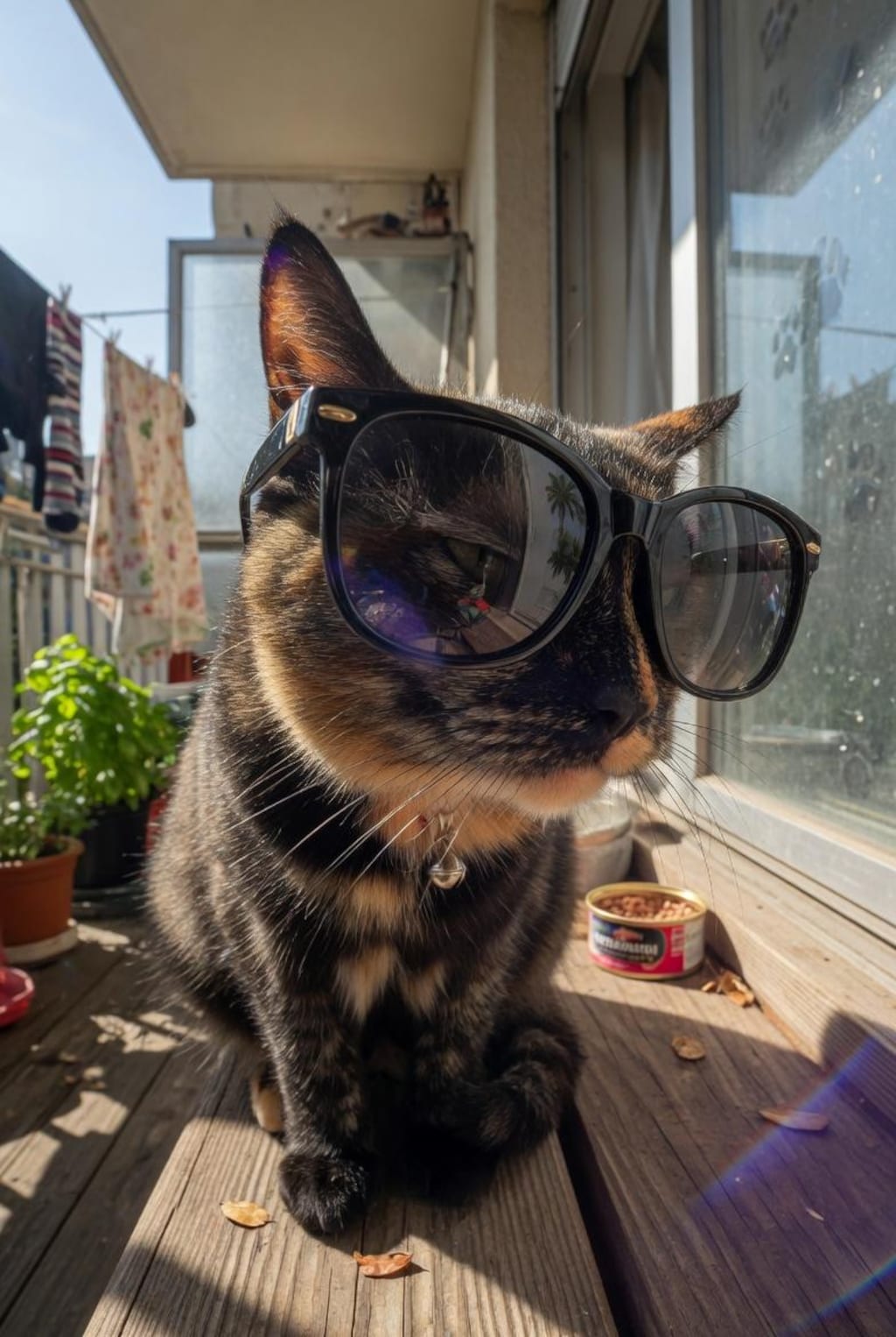 サングラスかけた猫