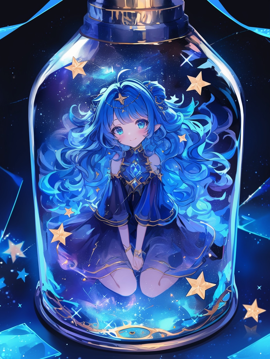 「瓶詰の少女」蒼47 | の人気AIイラスト・グラビア