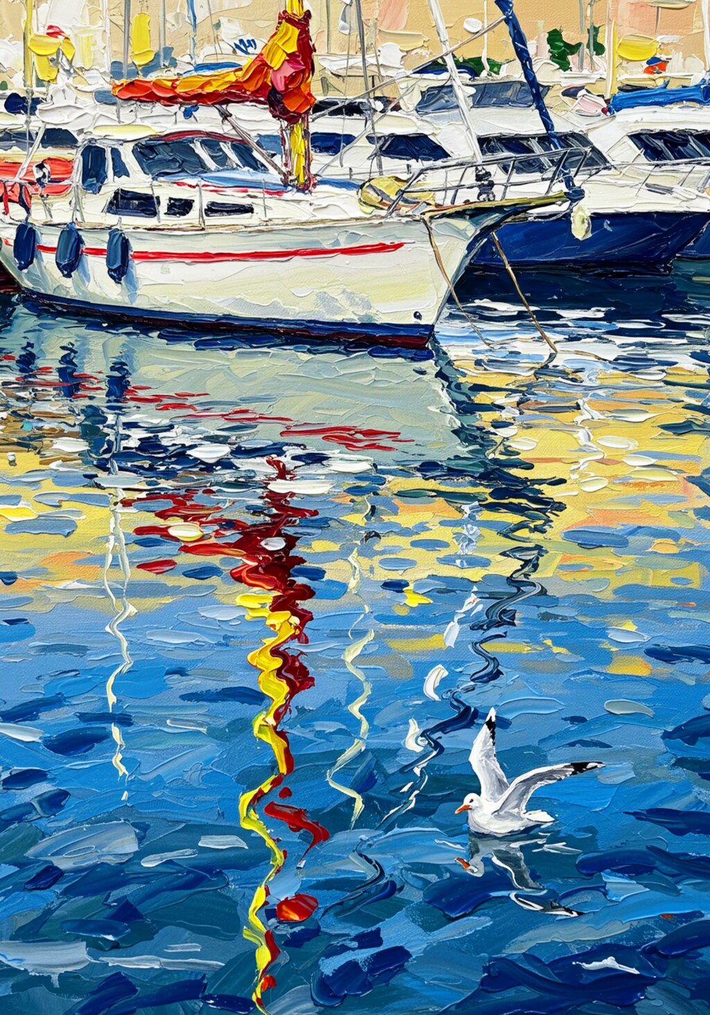 ヨットハーバーとカモメ