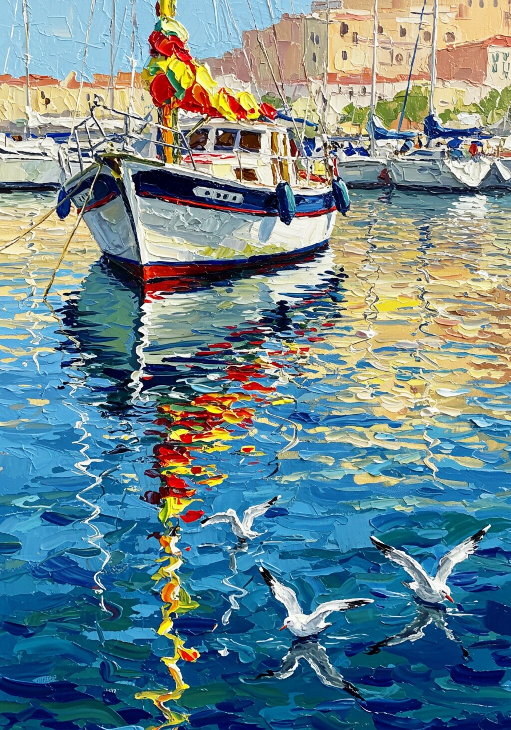 ヨットハーバーとカモメ