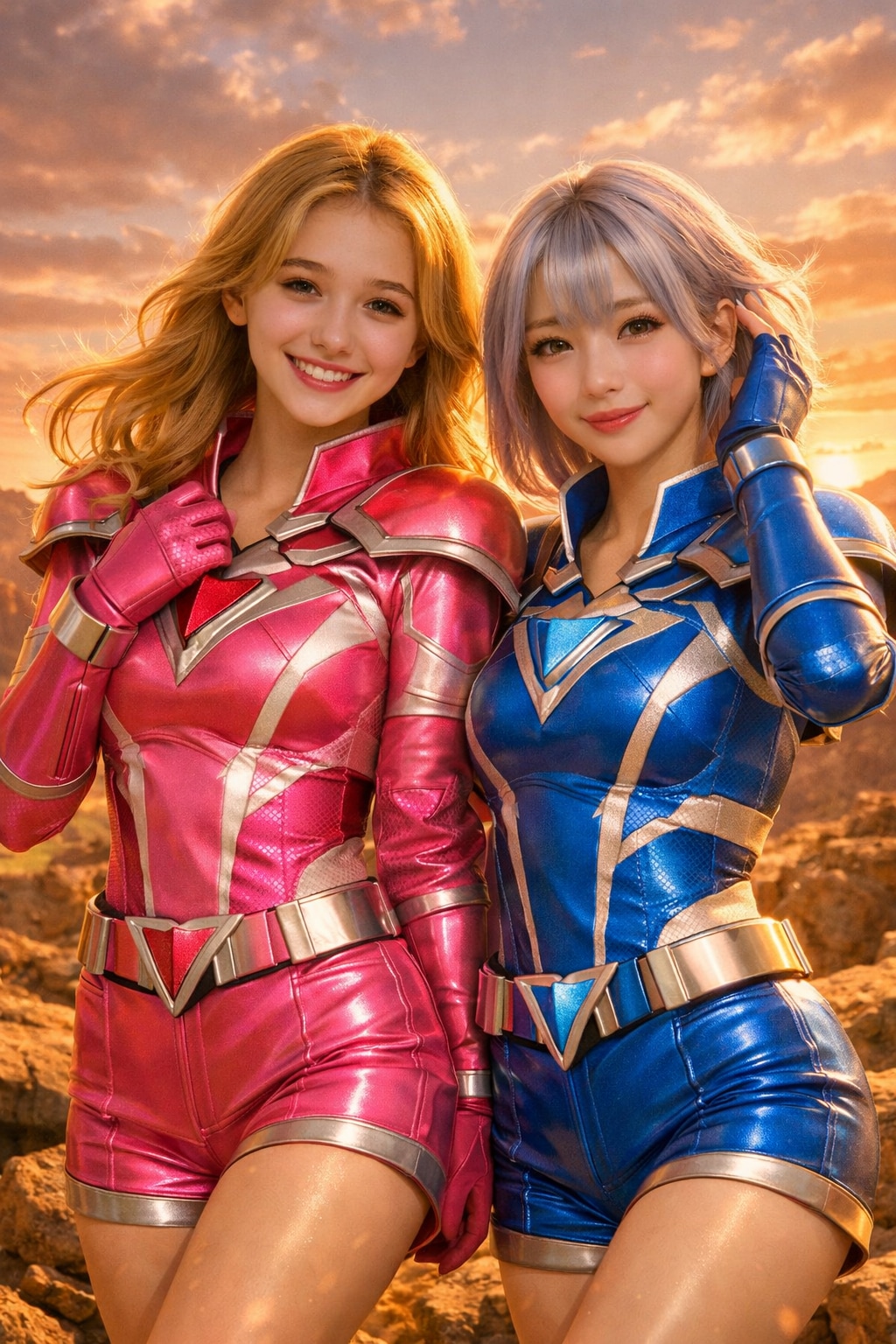 【masamin先輩のまねっこ投稿】チャーミー💛里美ちゃんと一緒💛セクシーレンジャー変身シーンです💛