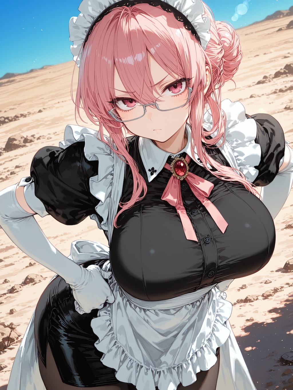 眼鏡おっぱいメイド