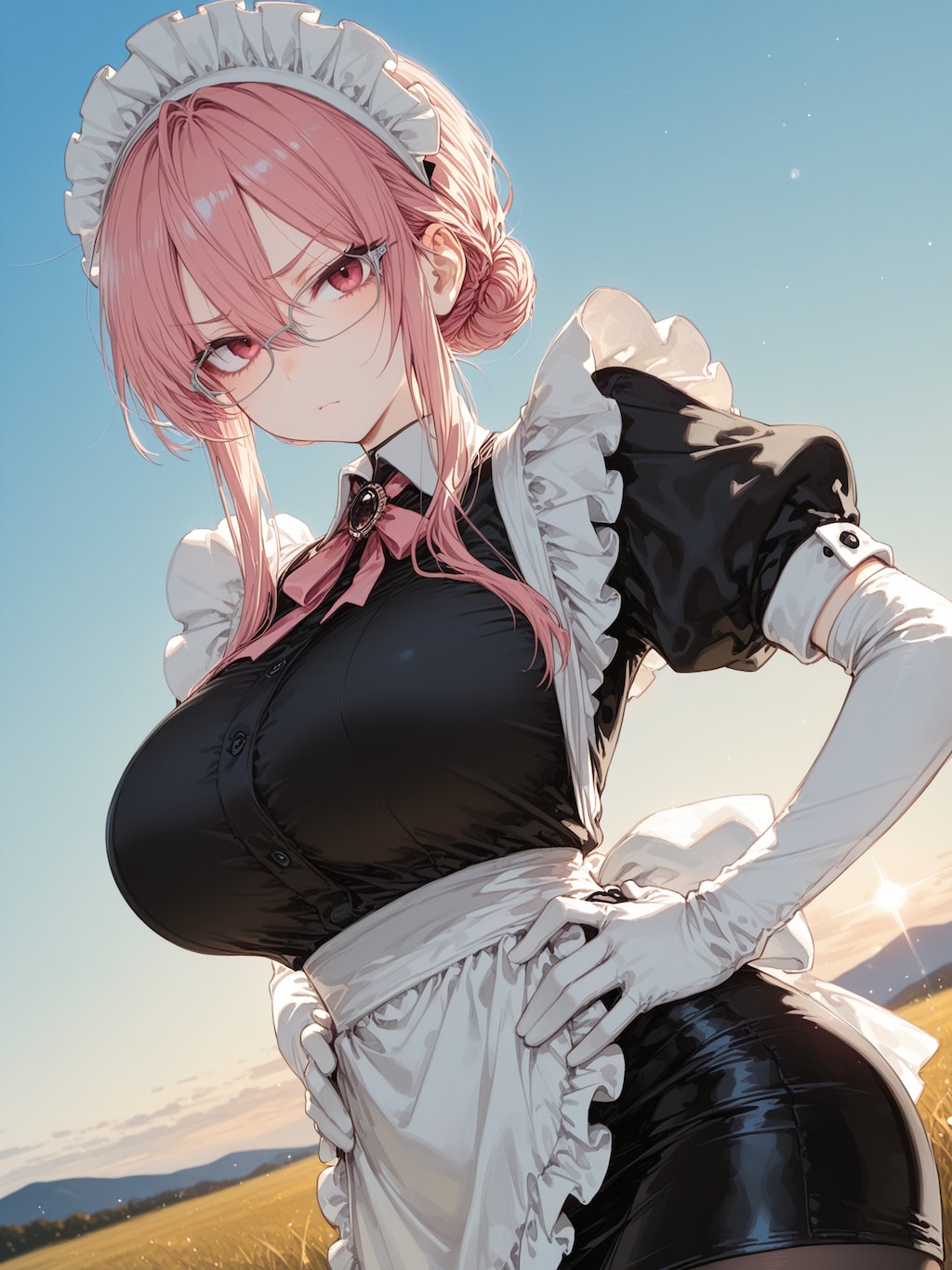 眼鏡おっぱいメイド